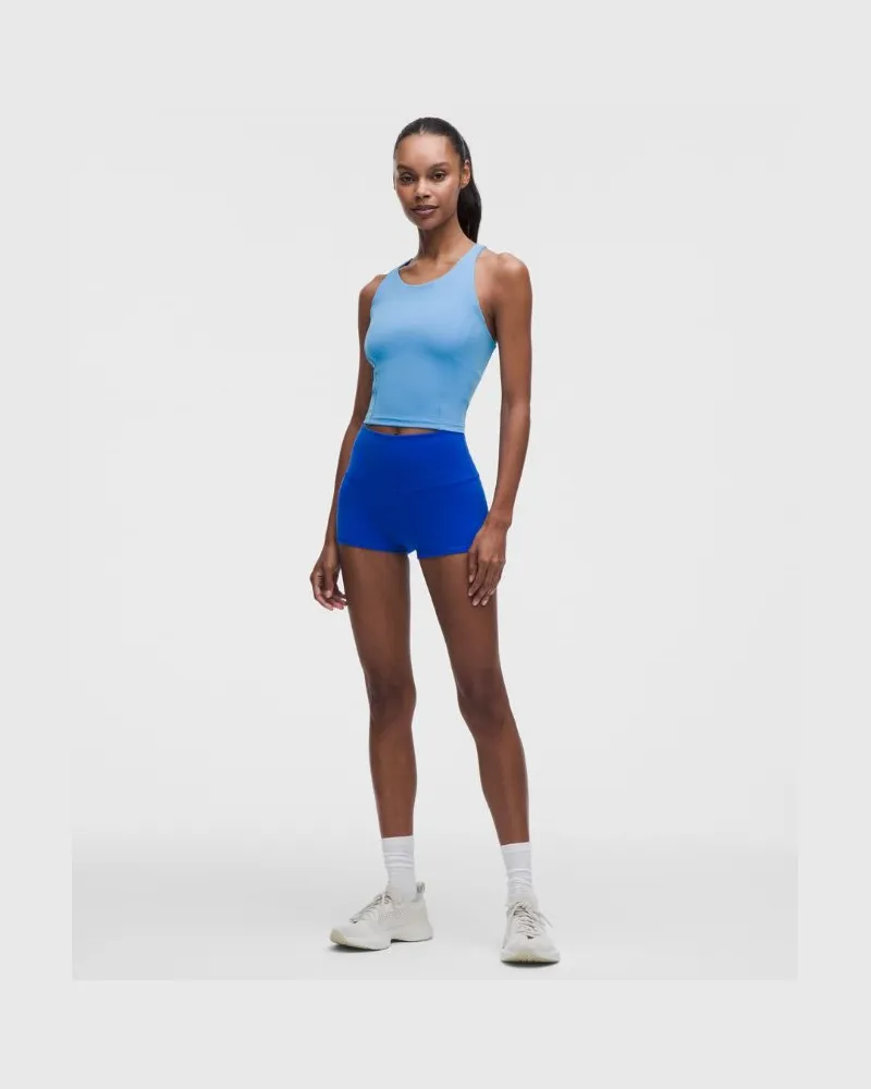 LULULEMON Wunder Train Shorts mit hohem Bund für Frauen – 5 cm – Größe in Beach Ball Blue Beach
