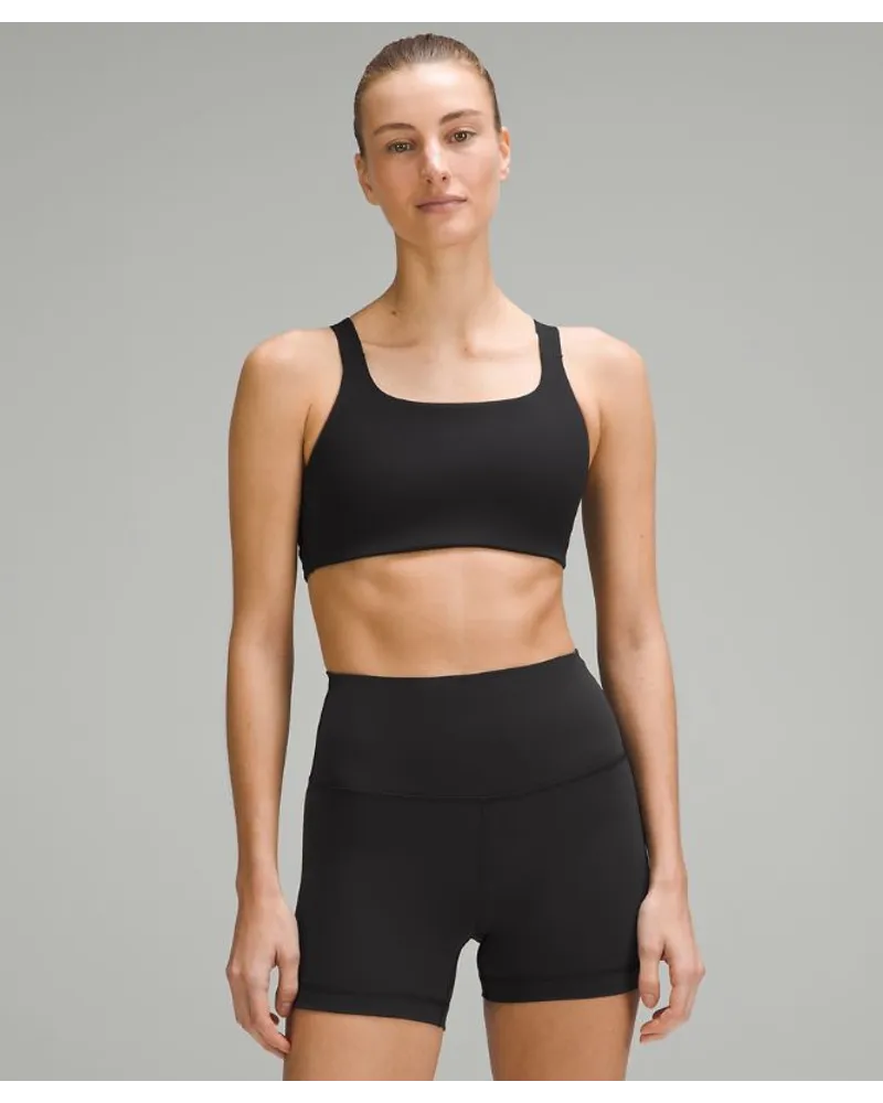 LULULEMON Trainings-BH aus Ultralu mit quadratischem Ausschnitt Mittlerer Halt B/C-Cups Black