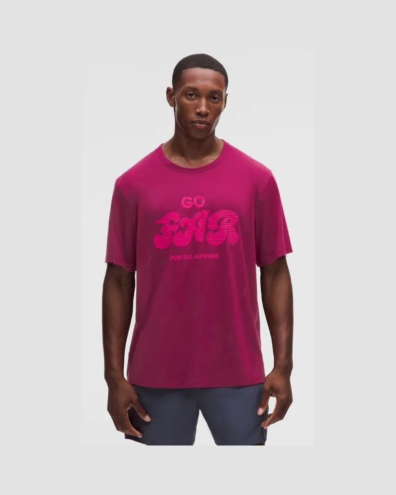 LULULEMON Mile Maker -T-Shirt Lauf-Grafik für Männer – Größe in Raspberry Rave Raspberry