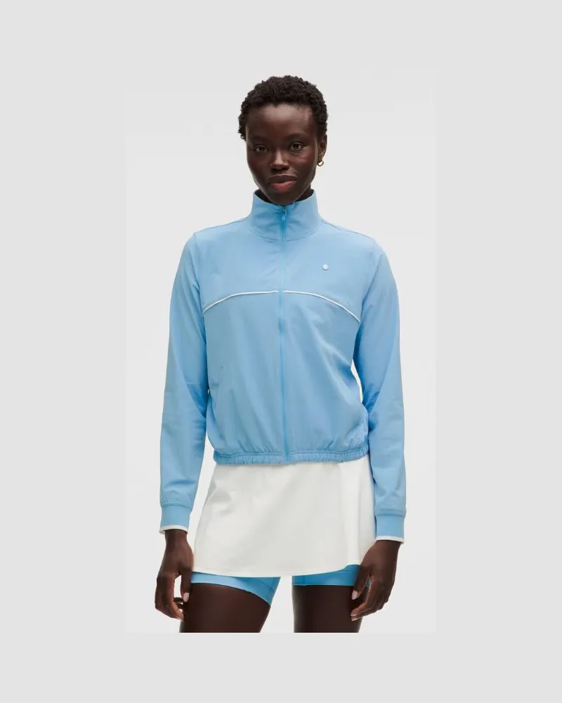 LULULEMON Court Rival Tennis-Trainingsjacke für Frauen – Größe in Dreamy Blue/White Dreamy