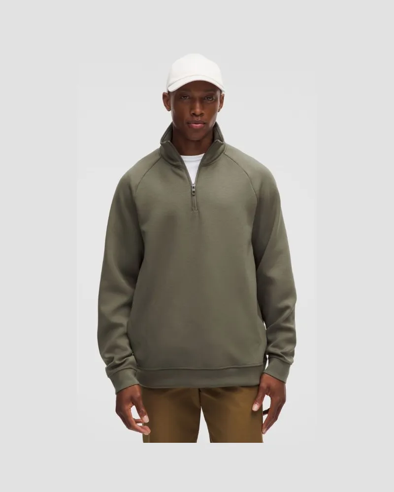 LULULEMON Smooth Spacer Pullover mit kurzem Reißverschluss für Männer – Größe in Army Green Army