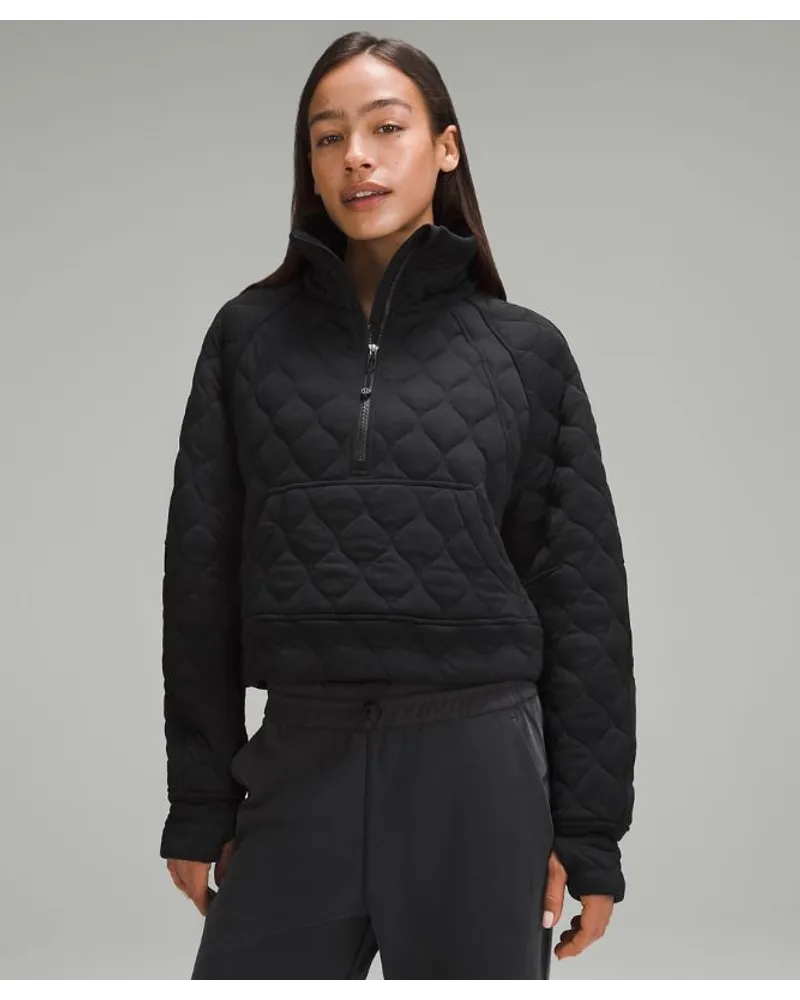 LULULEMON Scuba Gesteppter Pullover im Oversized Fit mit halblangem Reißverschluss Black