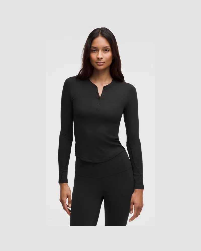 LULULEMON Hold Tight Henley-Langarmshirt für Frauen – Größe in Black Black