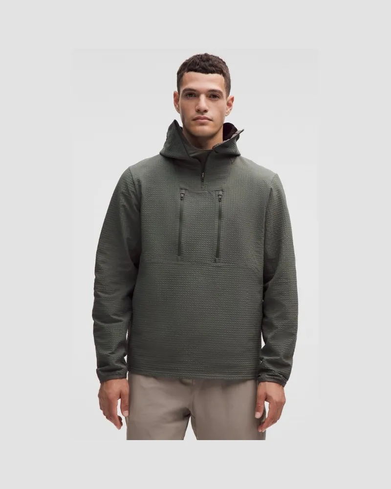 LULULEMON Strukturierter -Hoodie mit hohem Kragen für Männer – Größe in Palm Deco Palm