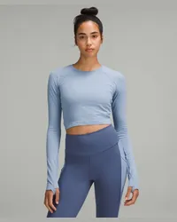 LULULEMON Swiftly Tech Cropped-Langarmshirt Blue