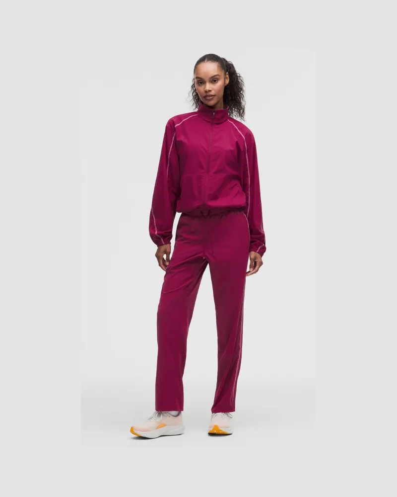 LULULEMON Zweifarbige Trainingshose mit mittelhohem Bund für Frauen – Größe in Raspberry Rave/Flamingo Fun Tone Raspberry