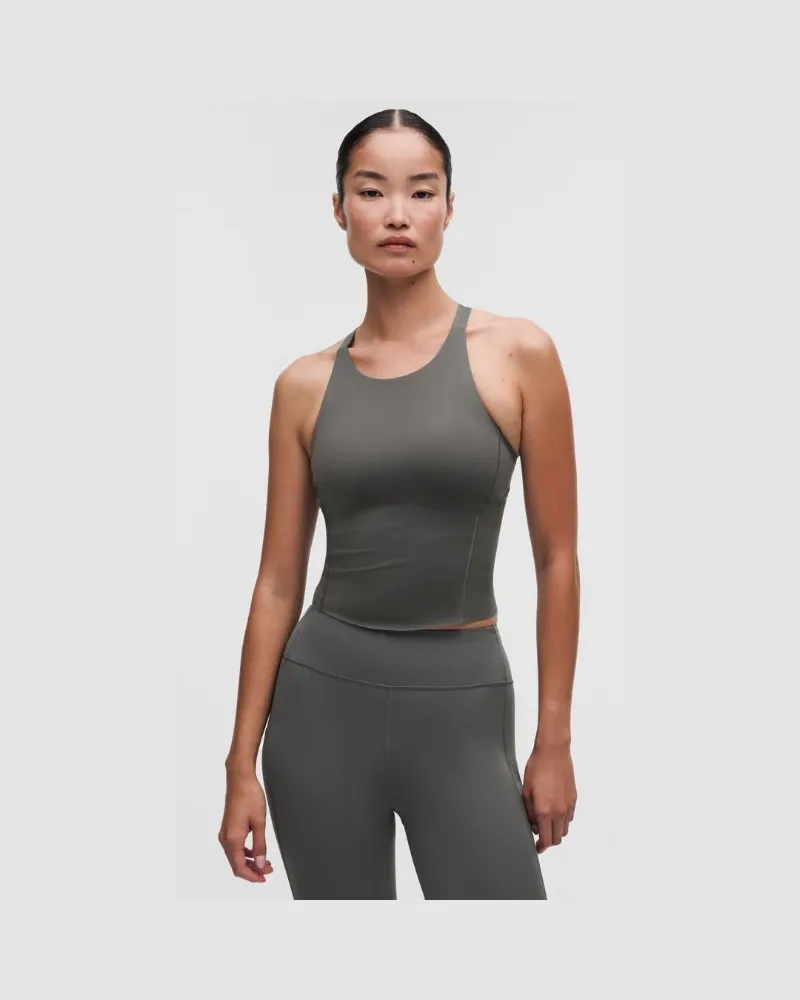 LULULEMON Fast and Free-Tanktop Mittlerer Halt für B/C-Cups für Frauen – Größe in Spruce Shadow Spruce