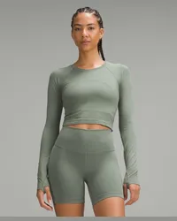 LULULEMON Swiftly Tech Cropped-Langarmshirt 2.0 Grey