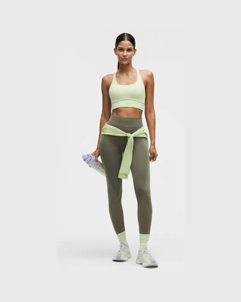 LULULEMON Get Low Trainings-Leggings mit hohem Bund für Frauen – 64 cm – Größe in Bay Leaf/Rainforest Green Bay