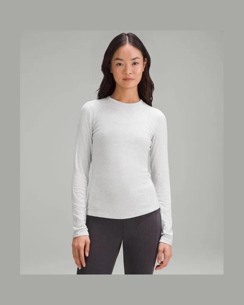 LULULEMON Hold Tight Langarmshirt für Frauen – Größe in Heathered Core Ultra Light Grey Heathered