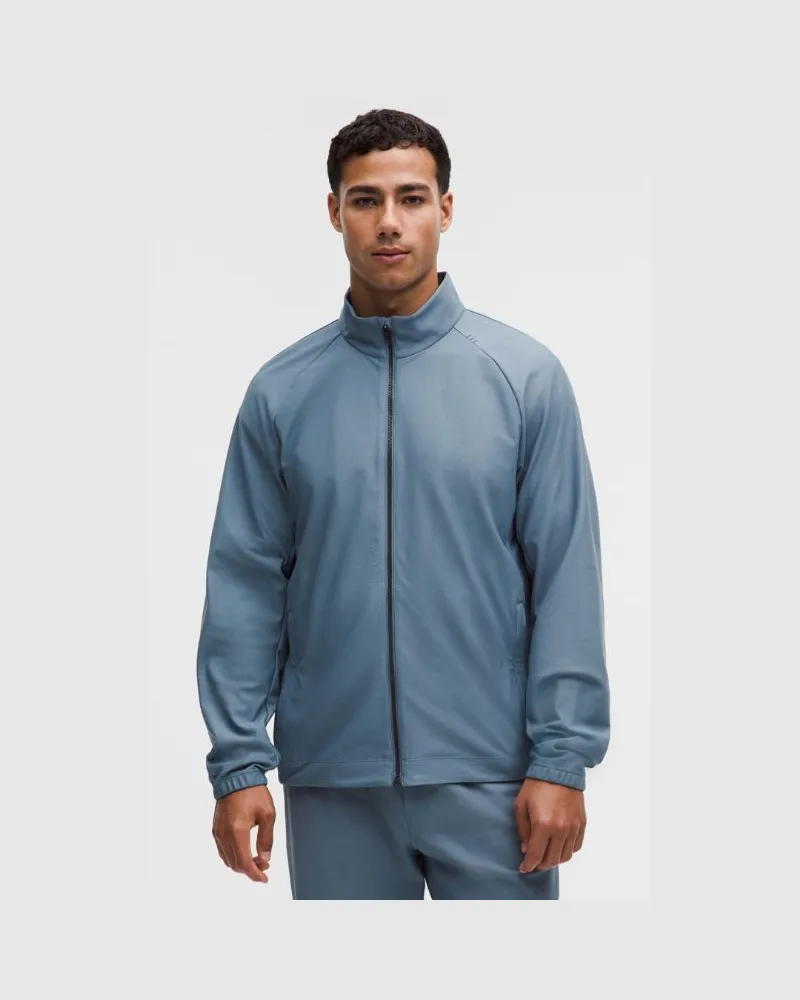 LULULEMON Knit Warm-Up Jacket für Männer – Größe in Steel Blue Steel