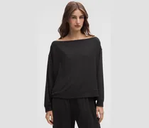 BeCalm Oversized Boatneck Long-Sleeve Shirt für Frauen – Größe in Black