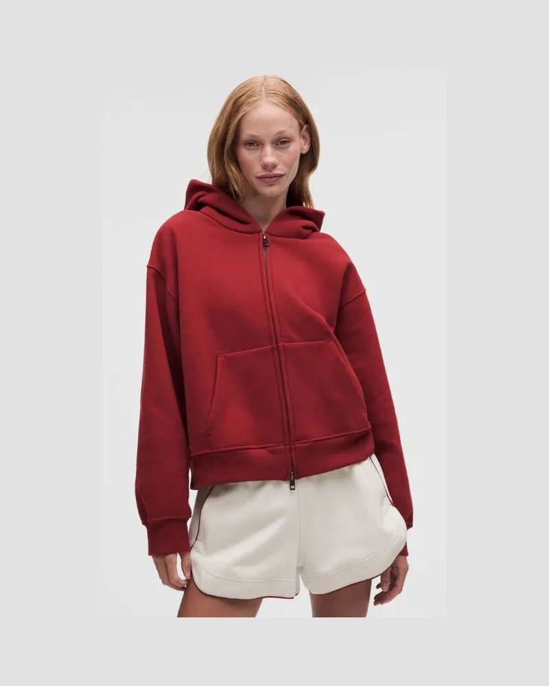 LULULEMON Steady State SuperLoft-Hoodie mit Reißverschluss für Frauen – Größe in Rocket Red Rocket