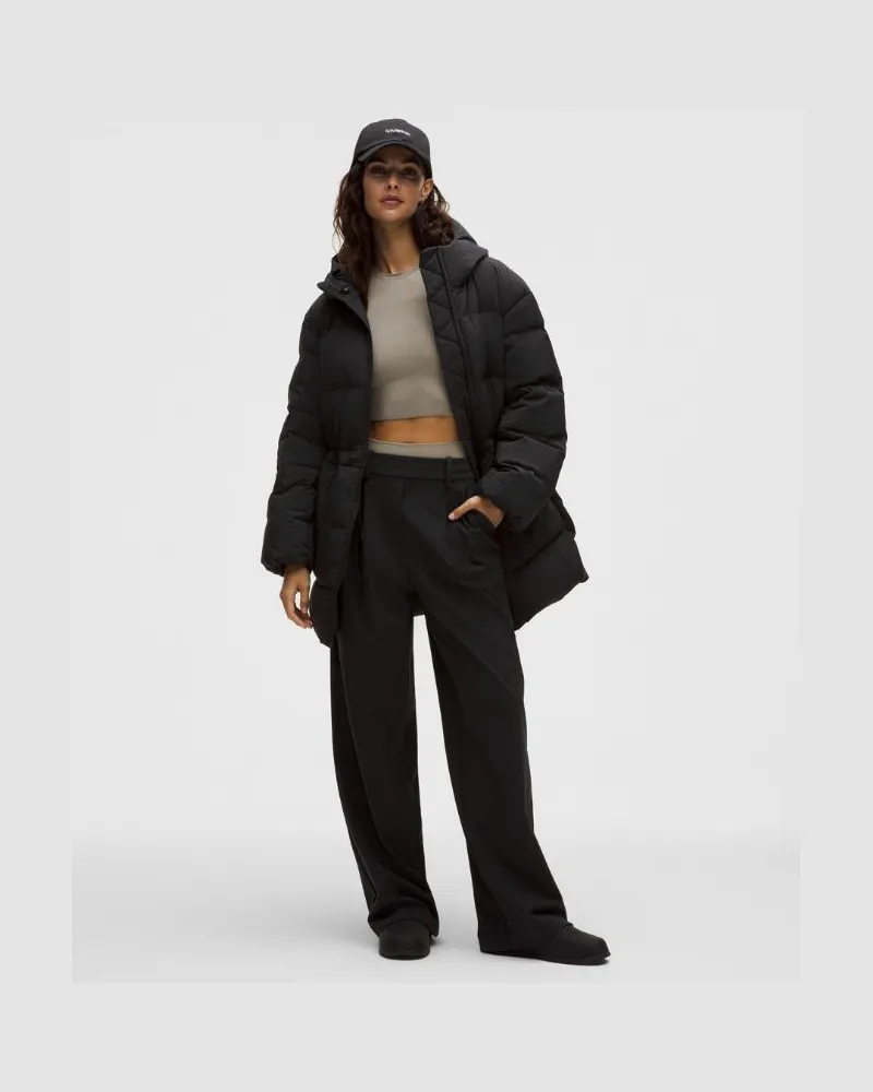 LULULEMON Pufferjacke mit Kordelzug und Füllkraft von 600 für Frauen – Größe in Black Black