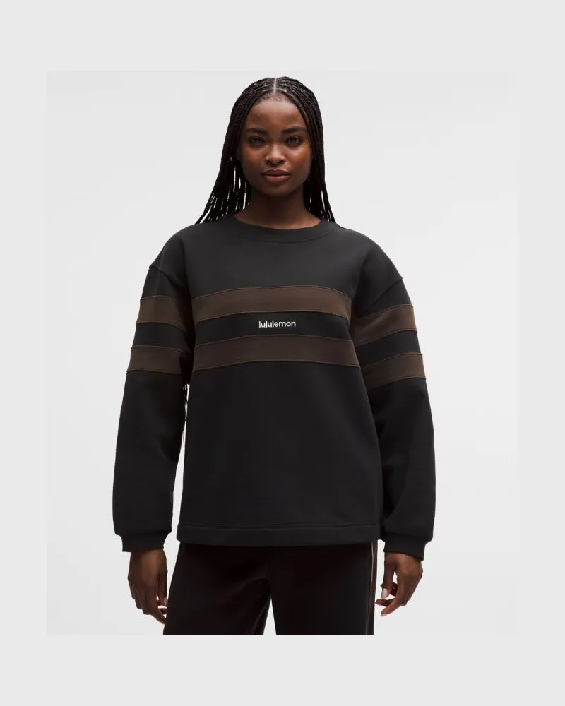 LULULEMON Steady State Oversized-Pullover Gestreift für Frauen – Größe in Black/Walnut Crunch Black