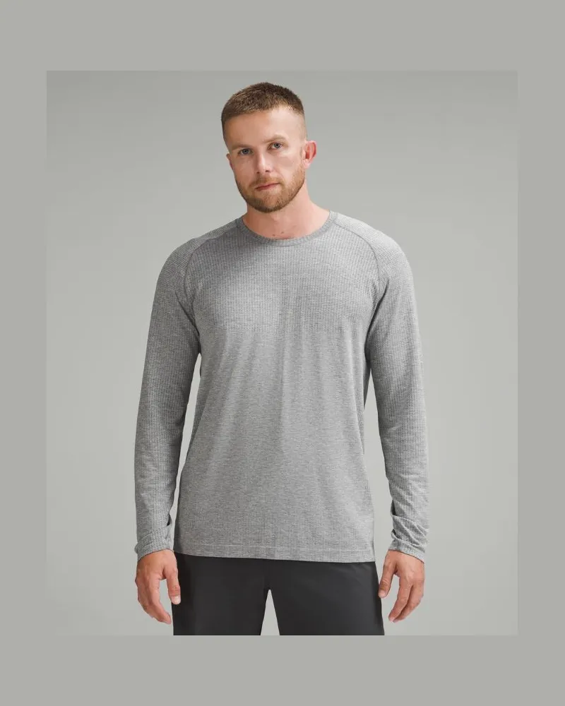 LULULEMON Metal Vent Tech Langarmshirt e Passform für Männer – Größe in Slate/White Slate