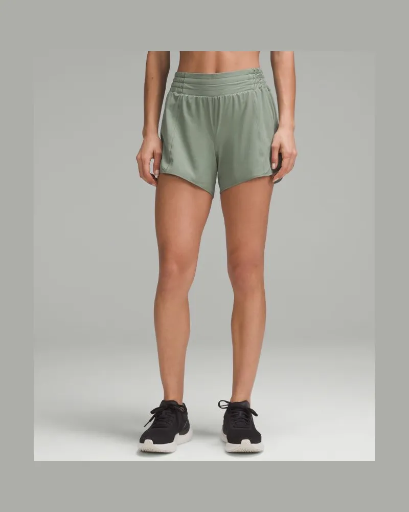 LULULEMON Hotty Hot Shorts mit hohem Bund und Liner für Frauen – 10 cm – Größe in Grey Eucalyptus Grey