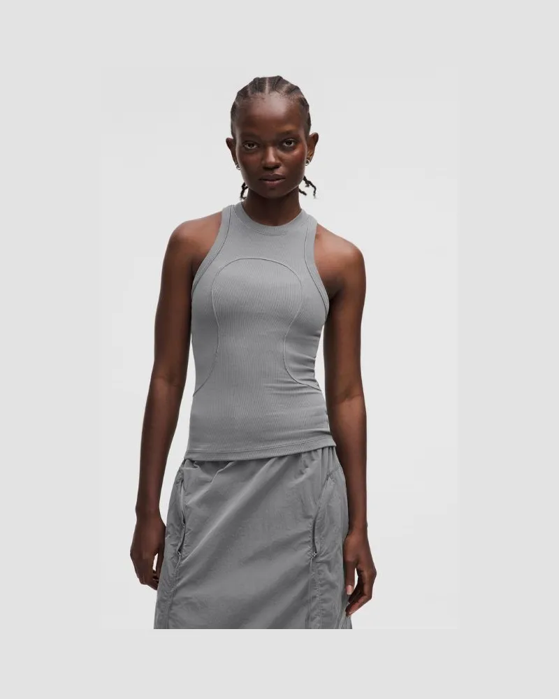 LULULEMON Tanktop aus geripptem Modal SLNSH Kollektion für Frauen – Größe in Asphalt Grey Asphalt