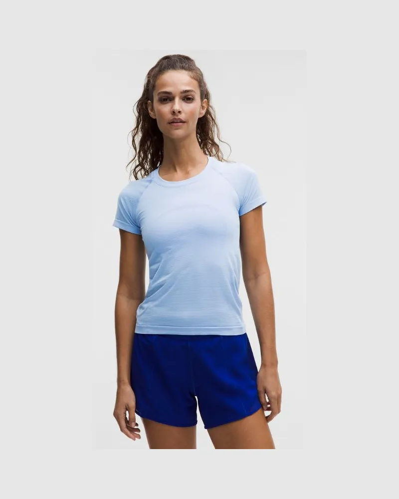 LULULEMON Swiftly Tech Kurzarmshirt 2.0 Taillenlänge für Frauen – Größe in Sinatra Blue Sinatra