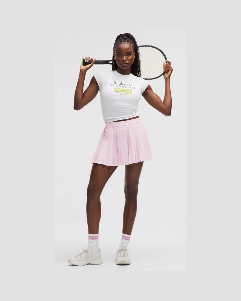 LULULEMON Tennisrock mit hohem Bund und Falten für Frauen – Größe in Blissful Pink Blissful
