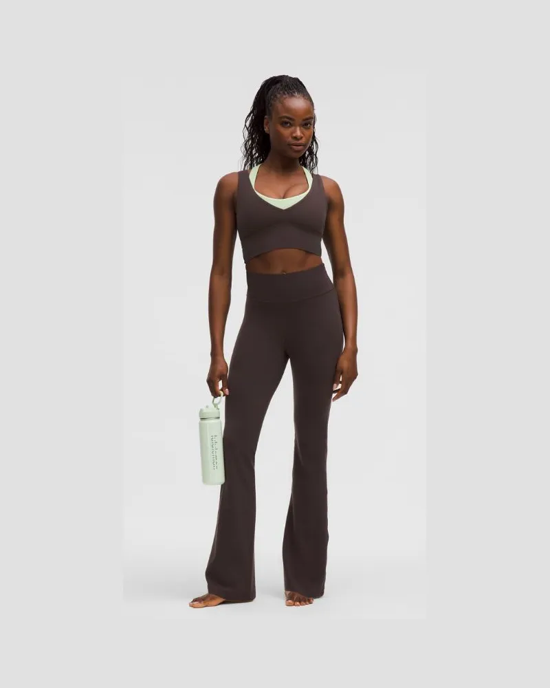 LULULEMON Groove Hose mit ausgestelltem Bein und hohem Bund aus Nulu Kurz für Frauen – Größe in Sequoia Sequoia
