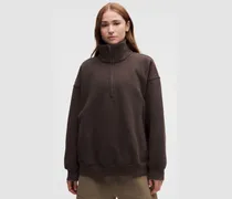 Steady State-Sweater mit kurzem Reißverschluss und Trichterkragen im Oversized Fit aus SuperLoft für Frauen – Größe in Mahogany Muse