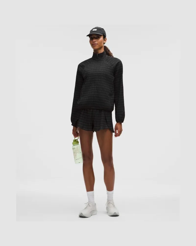 LULULEMON Negative Split Textured Run Short 2.5" Reflective für Frauen – Größe in Black Black