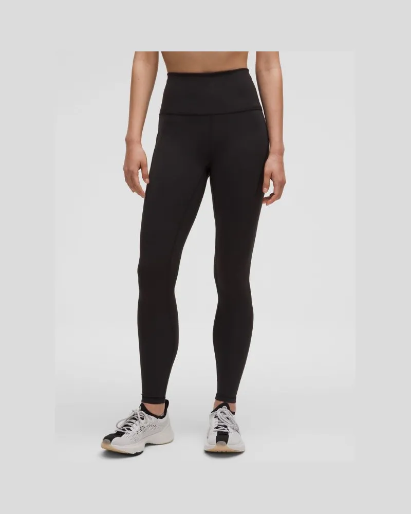 LULULEMON Wunder Train Leggings mit hohem Bund und Taschen für Frauen – 71 cm – Größe in Black Black