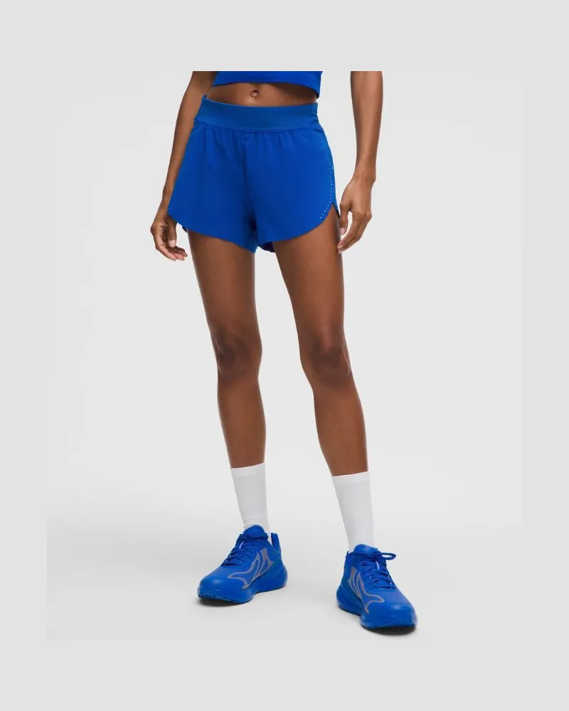 LULULEMON Fast and Free Shorts im Classic Fit mit Saumschlitz und hohem Bund für Frauen – 8 cm – Größe in Galactic Cobalt Galactic