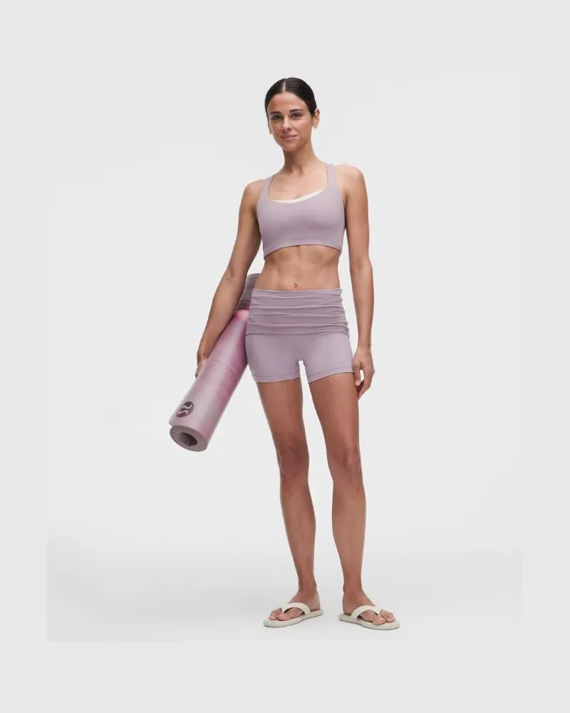 LULULEMON Groove Foldover-Shorts mit mittelhohem Bund für Frauen – 10 cm – Größe in Lotus Lavender Lotus