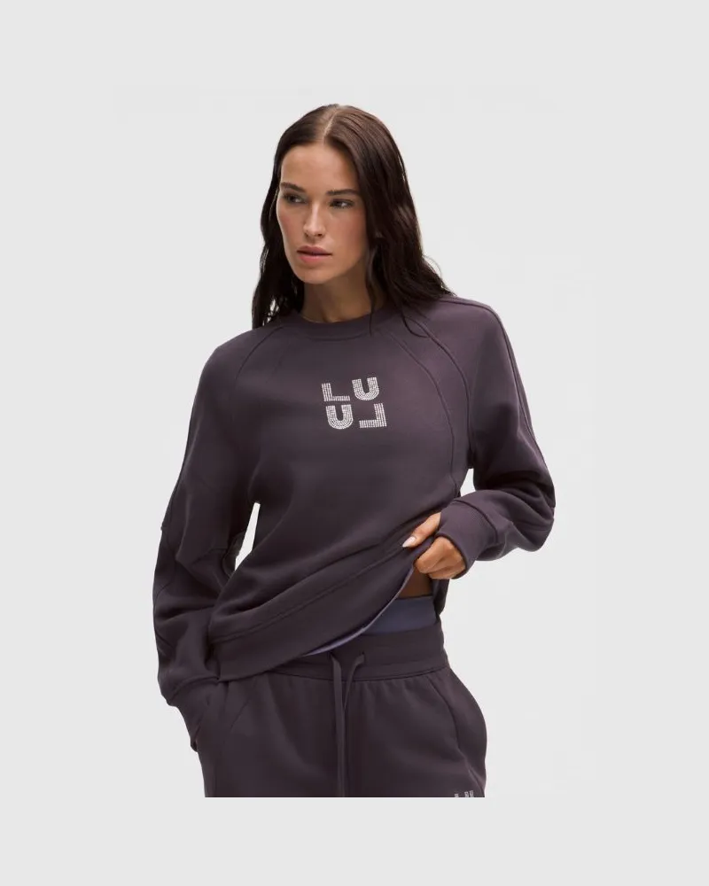 LULULEMON Scuba Oversized-Hoodie in Hüftlänge Mit Strasssteinen für Frauen – Größe in Atmospheric Purple Atmospheric
