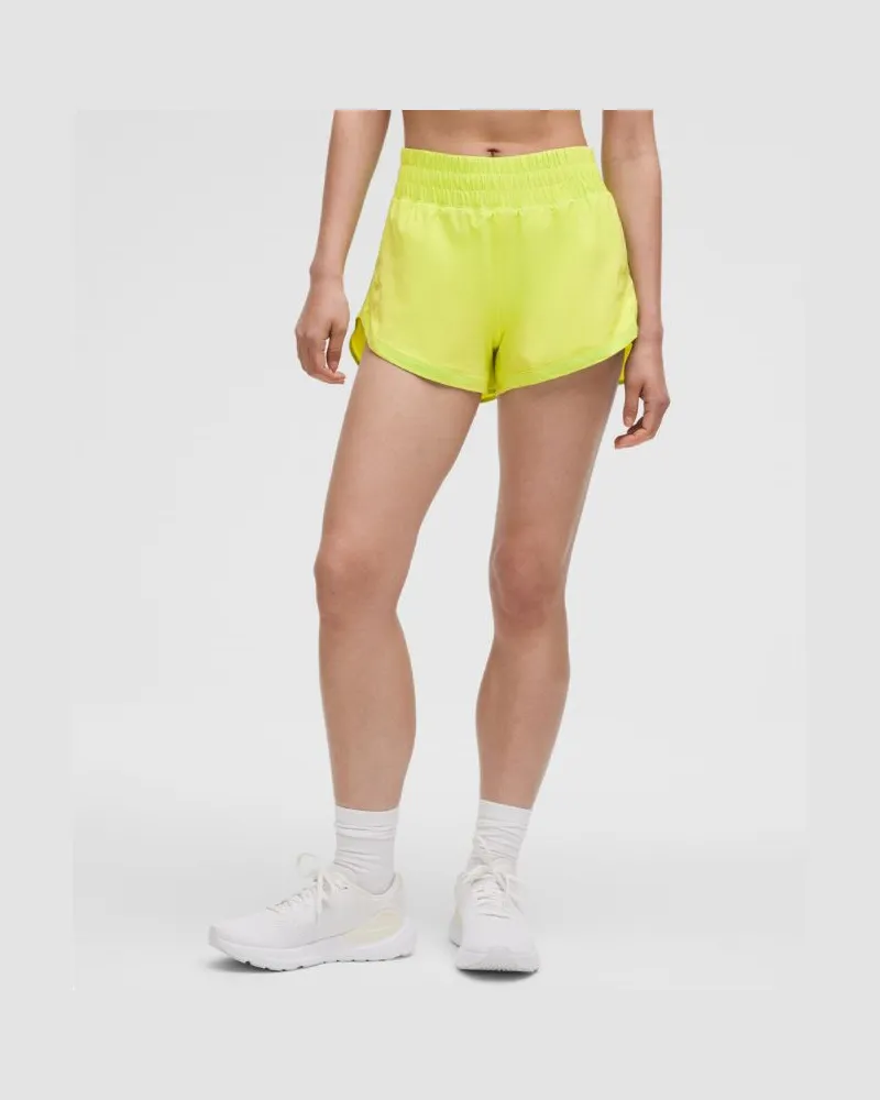 LULULEMON Track That Shorts mit Liner und hohem Bund für Frauen – 8 cm – Neon – Größe Sour