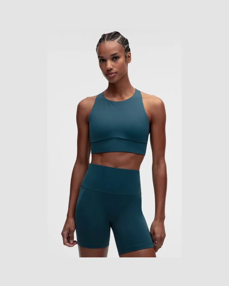 LULULEMON Hochgeschlossener Energy-Longline-BH Evolve, Mittlerer Halt für B–D-Cups für Frauen – Größe in Remixed Marine Remixed