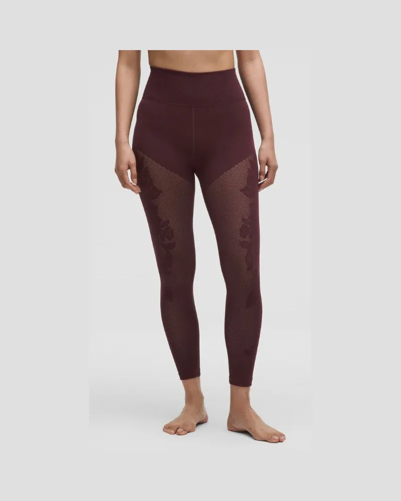 LULULEMON RevealKnit Leggings mit hohem Bund und Blumenmuster, 7/8-Länge für Frauen – Größe in Goodnight Plum Goodnight