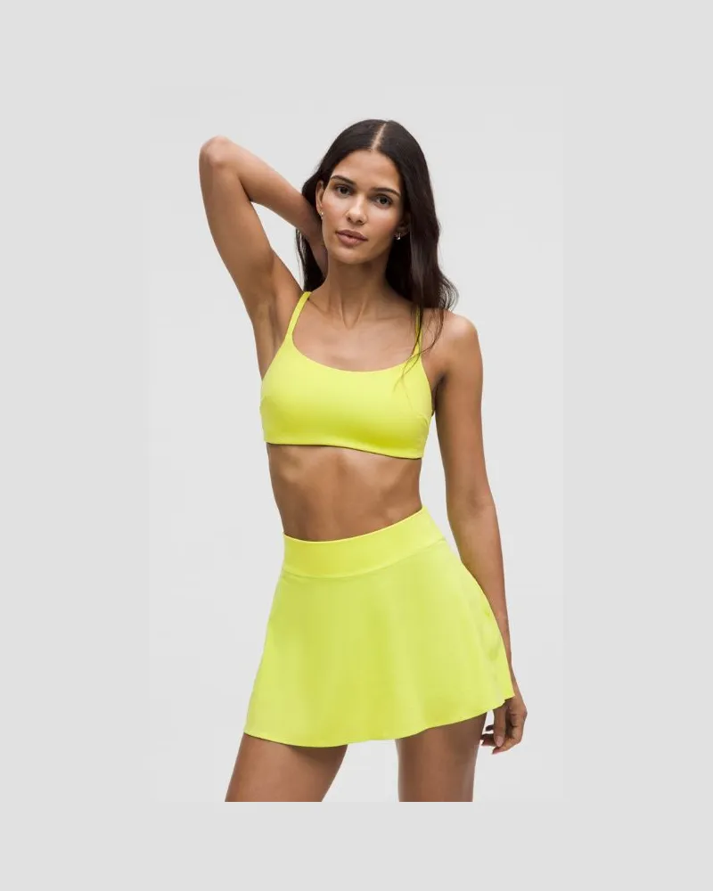 LULULEMON Wunder Train Racer-BH mit Trägern Leichter Halt C/D-Cups für Frauen – Neon – Größe Sour