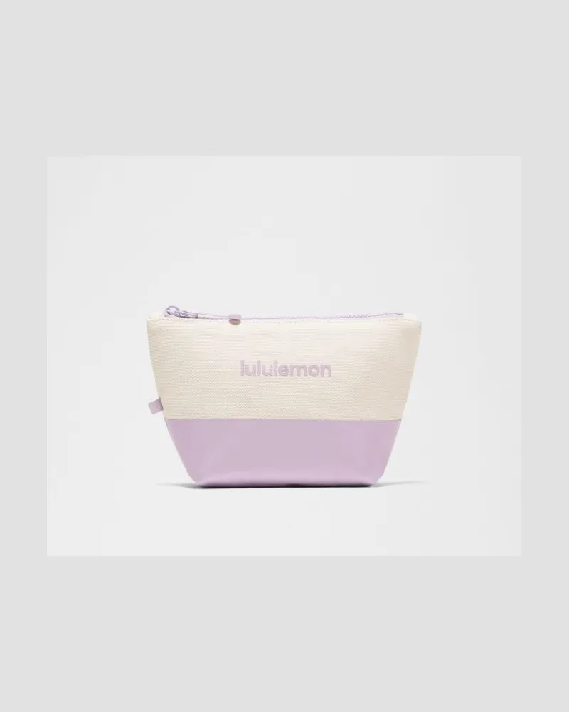 LULULEMON Canvas-Mini-Beutel Logo in Natural/Lilac Play Natural