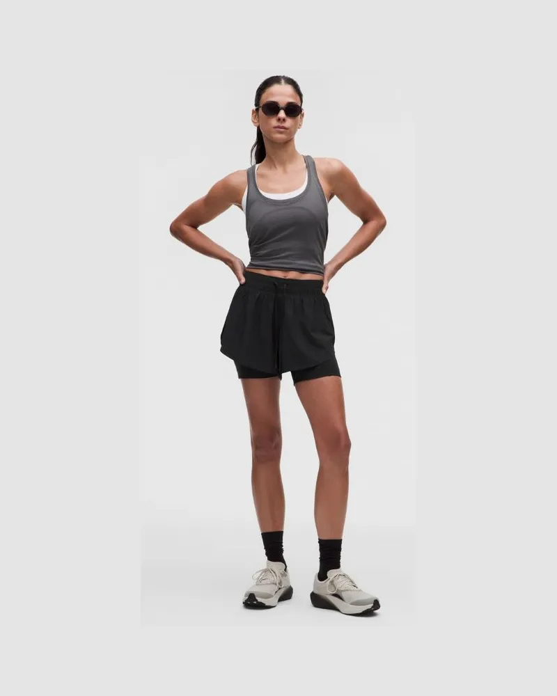 LULULEMON Swift Speed-2-in-1-Shorts für Frauen – 6 cm – Größe in Schwarz Schwarz
