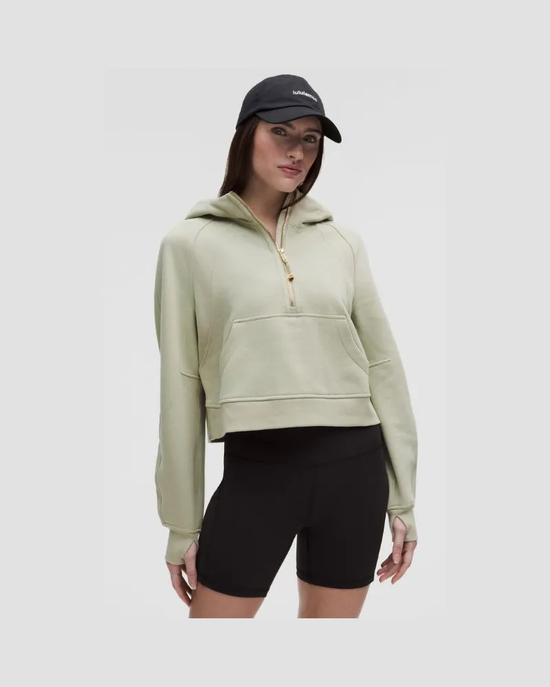 LULULEMON Scuba Oversized-Hoodie mit halblangem Reißverschluss für Frauen – Größe in Fog Green/Gold Fog