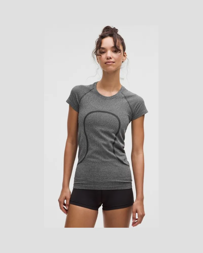 LULULEMON Swiftly Tech Hüftlanges Kurzarmshirt 2.0 Glanz für Frauen – Größe in Indochine Blue/Rainbow Lurex Indochine