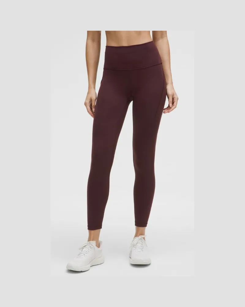 LULULEMON Wunder Train Leggings mit hohem Bund und Taschen für Frauen – 63,5 cm – Größe in Goodnight Plum Goodnight