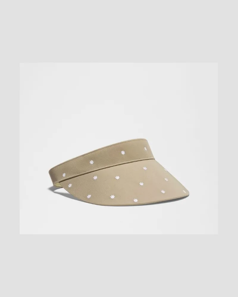 LULULEMON Visor aus Baumwoll-Twill mit abnehmbarem Schweißband – Größe in Star Flower Embroidery Sheer Oak White Star