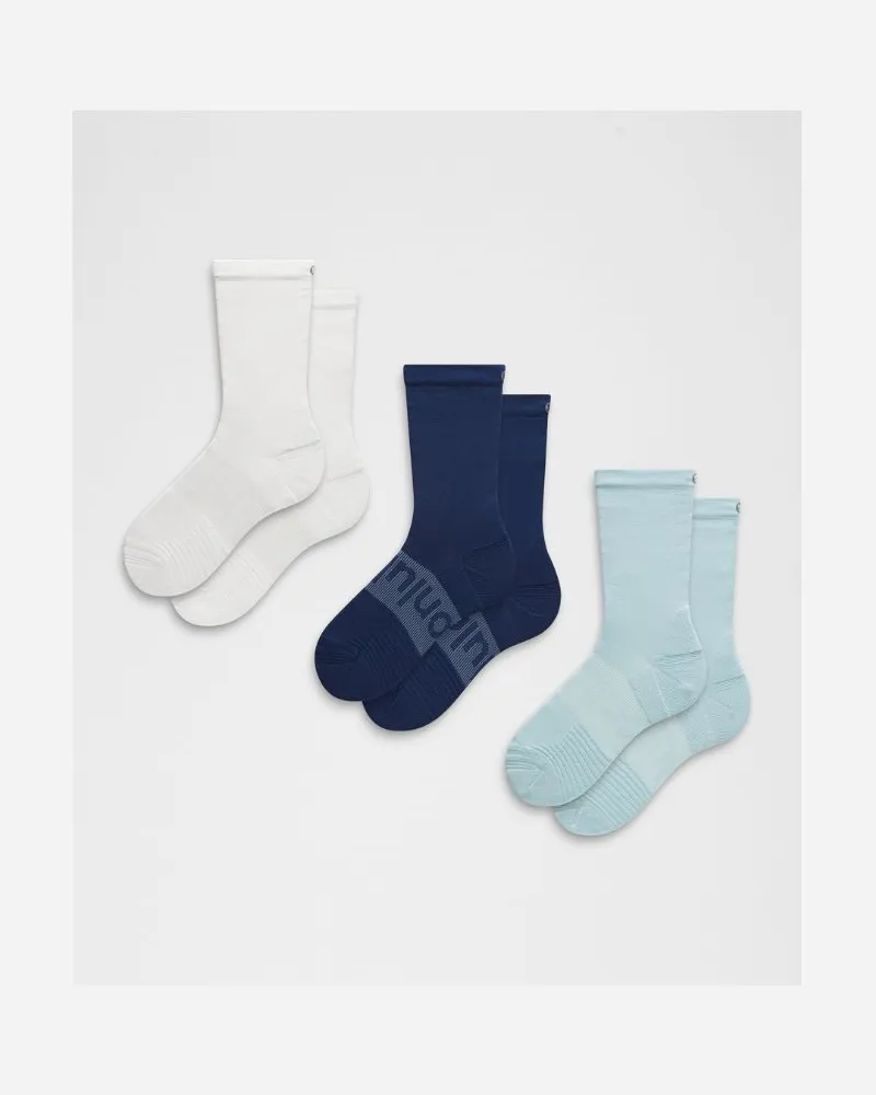 LULULEMON Power Stride Crew-Socken im 3er-Pack – Größe in Foam Cloud/Clubhouse Blue/White Foam