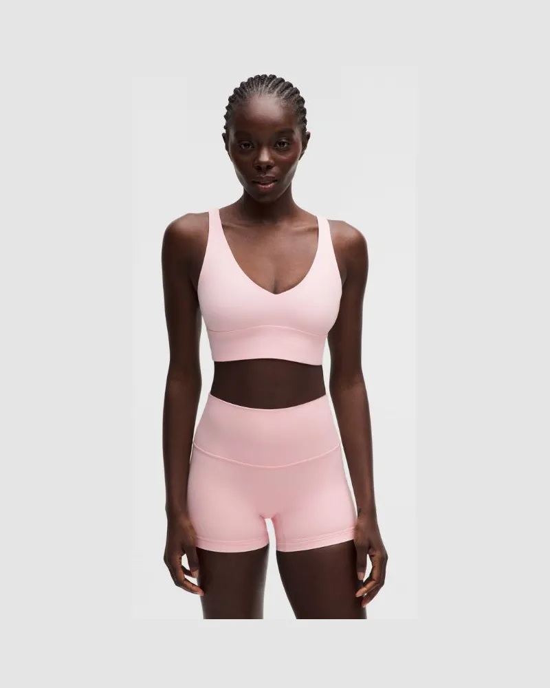 LULULEMON Focuser V-Neck Bra Light Support, A/B Cup für Frauen – Größe in Pink Pearl Pink