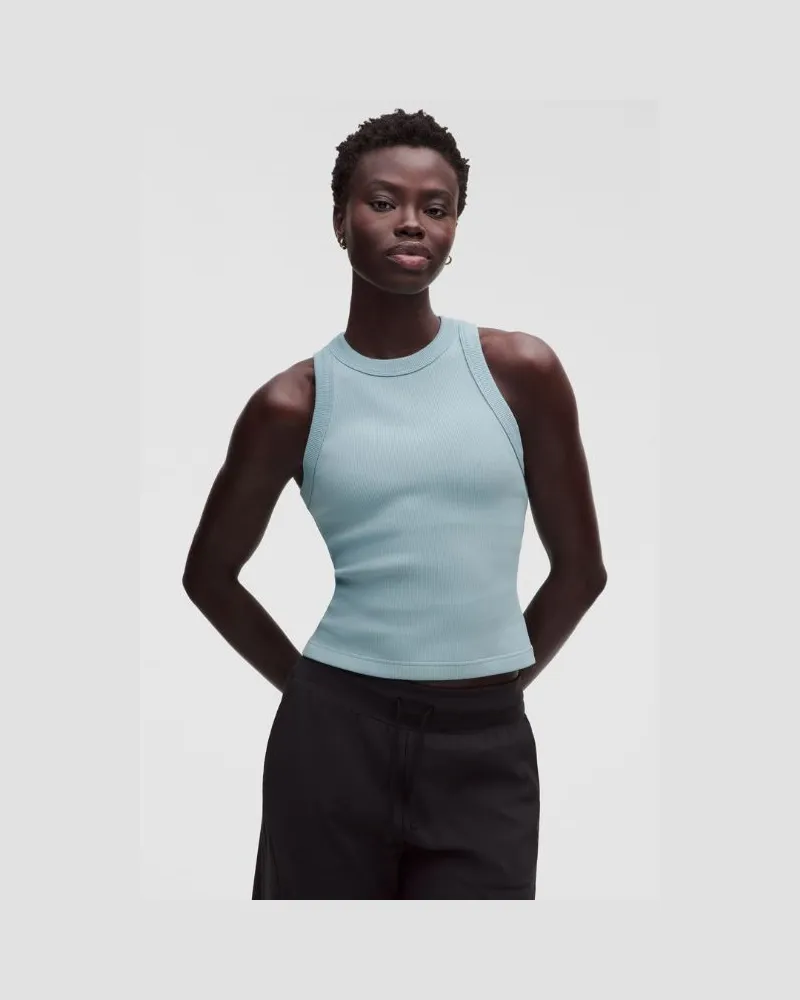 LULULEMON Racerback-Tanktop aus schwerer, gerippter für Frauen – Größe in Seafoam Seafoam