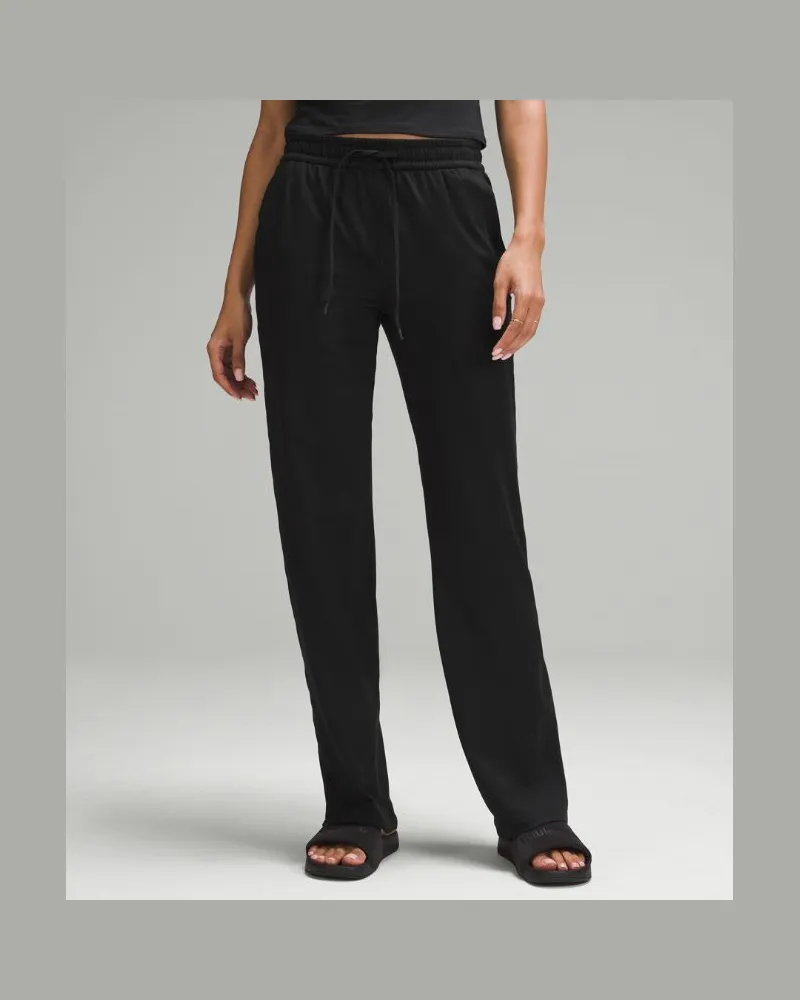LULULEMON Soft Jersey Hose mit geradem Bein und mittlerem Bund Regular für Frauen – Größe in Black Black
