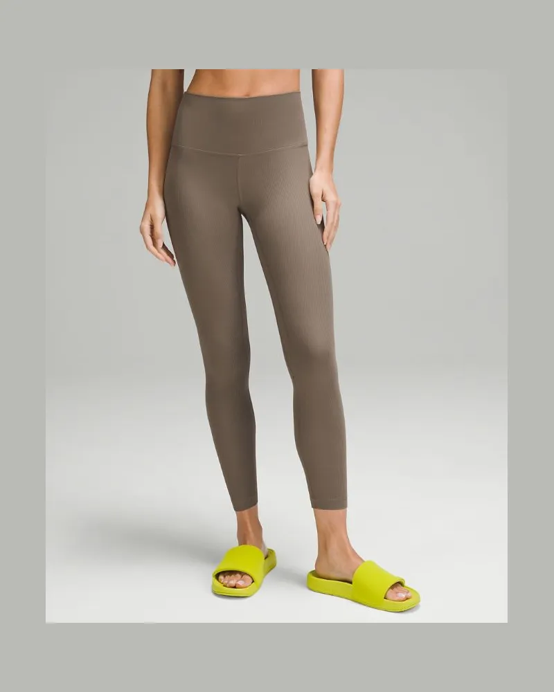 LULULEMON Align Gerippte Hose mit hohem Bund für Frauen – 63,5 cm – Größe in Nomad Nomad