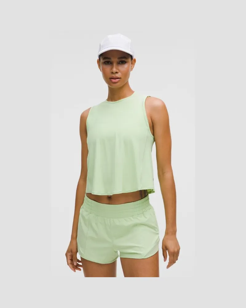 LULULEMON Sculpt Crop-Tanktop mit Ventilationsschlitz für Frauen – Größe in Lemongrass Lemongrass