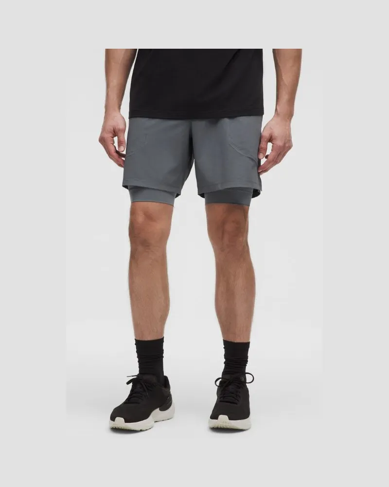 LULULEMON License to Train Shorts mit Liner für Männer – 18 cm – Größe in Solar Grey Solar