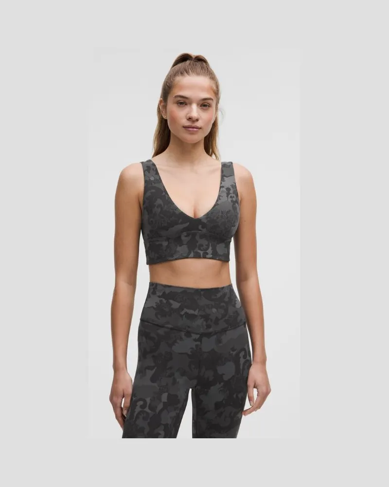 LULULEMON Align BH mit V-Ausschnitt Leichter Halt A/B-Cups für Frauen – Größe in Hidden Heritage Lace Black Multi Hidden