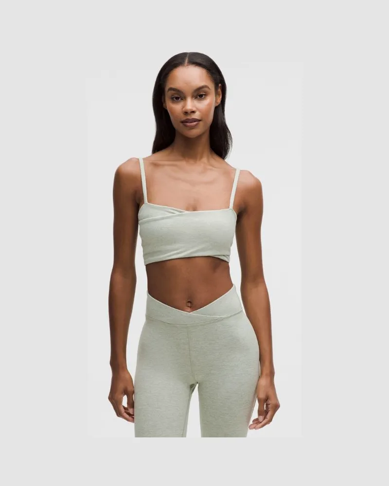 LULULEMON Softy Suedey Wrap-Front Bra Light Support, B/C Cup für Frauen – Größe in Fog Green/White Fog